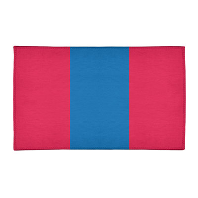 Tapis rouge/bleu rayé