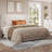 Wauseon Queen Size White Corduroy Upholstered Wingback Headboard Platform Bed with Wooden Slats-1770121801-1770121807