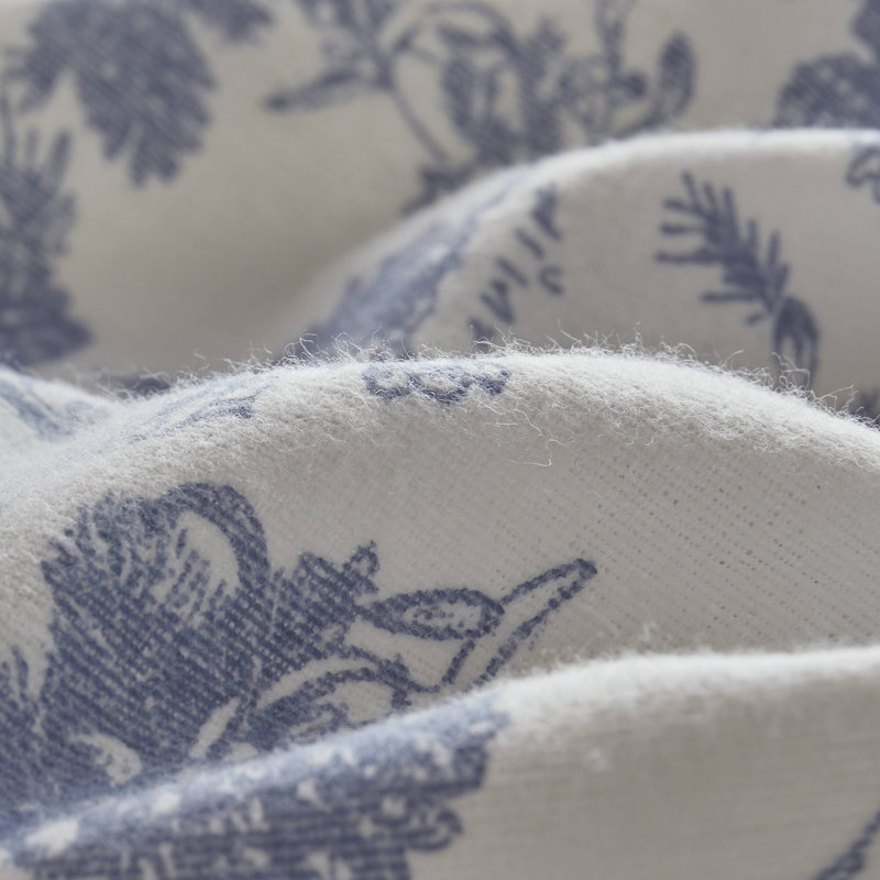 Cozy Cotton Flannel Toile pine trees 100% Cotton Flannel Printed 4-Piece Cal King Sheet Set, Toile Pine Trees
