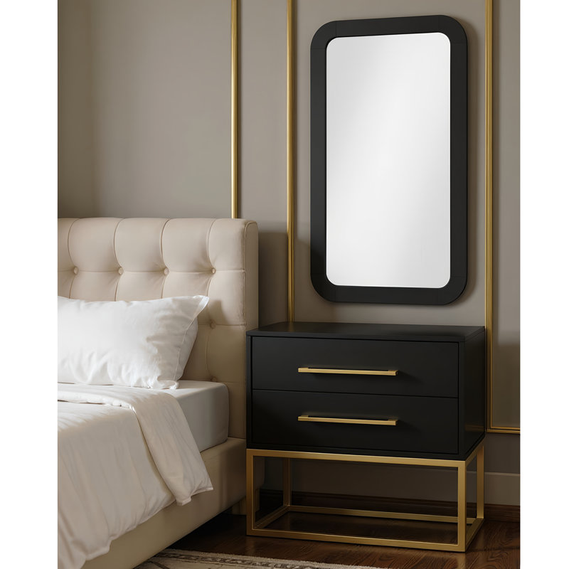 Alessondra Rectangle Mirror, Black