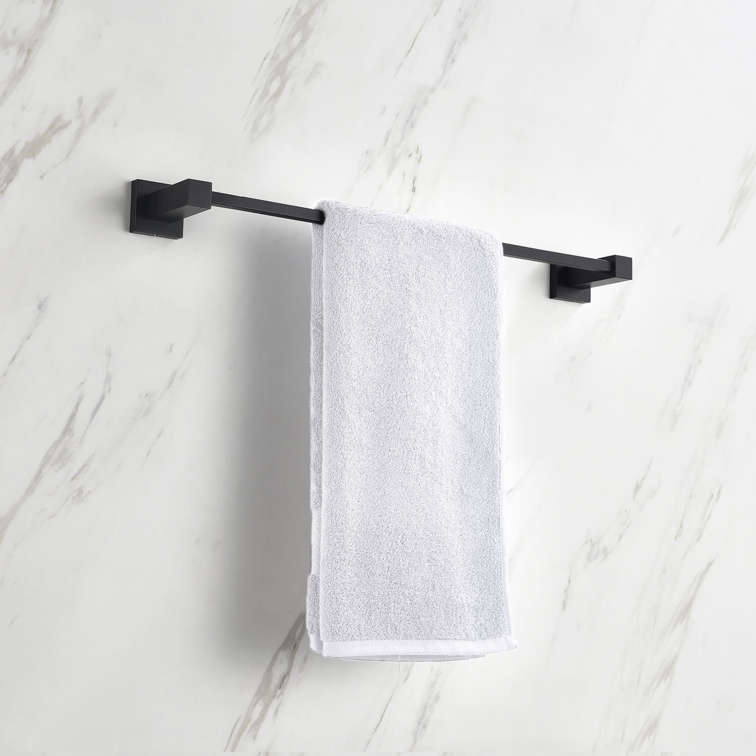 Cube 20" Wall Mounted Towel Bar, Matte Black