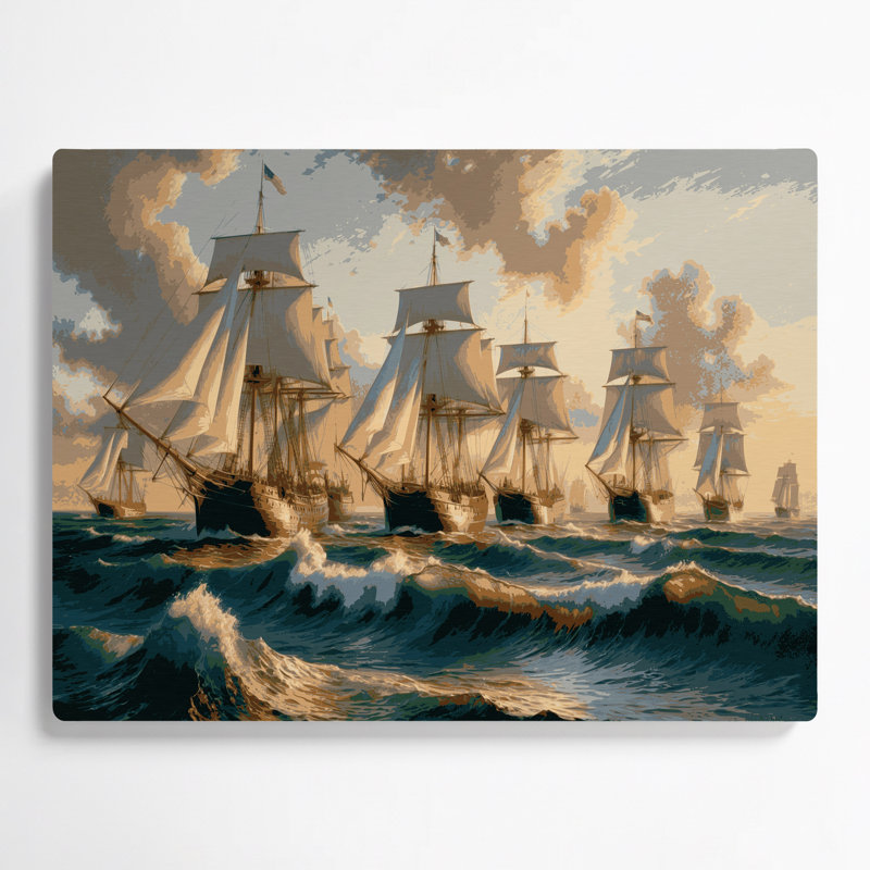 Art mural en métal nautique goélettes marines, H 24 po x l 36 po