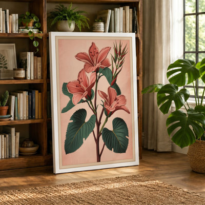 Study in Pink Botanical - Wrapped Canvas