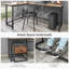 Amaryn Adjustable L-Shaped Metal Base Computer Desk