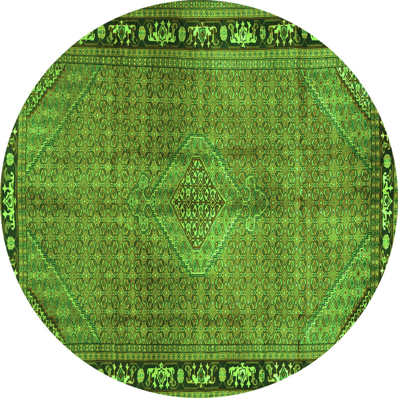 Tapis verts traditionnels lavables à la machine 2899, Rond 4 pi