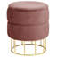 Ajhane 37cm Wide Velvet Tufted Circle Pouf Ottoman with Storage
