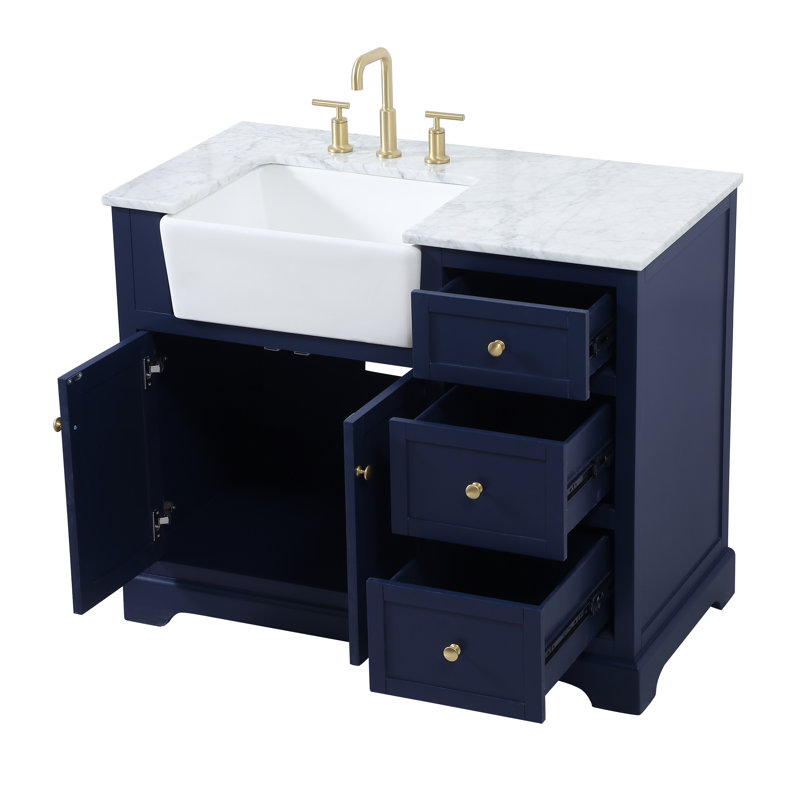 Ensemble de meuble-lavabo simple 42 po Pardue, Bleu