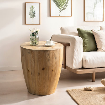 Table basse tendance avec rangement en bois de sapin et l 21,67 po x P 22,75 po, capacité de poids de 220 lb, option, matériaux élégants en forme de seau