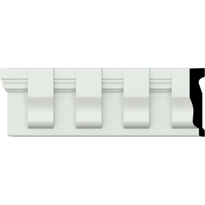 Endurathane Chesterfield Dentil Block Chair Rail, 5 5/8"H x 1 1/4"P x 94 1/2"L, (3 7/8"Repeat), Factory Primed