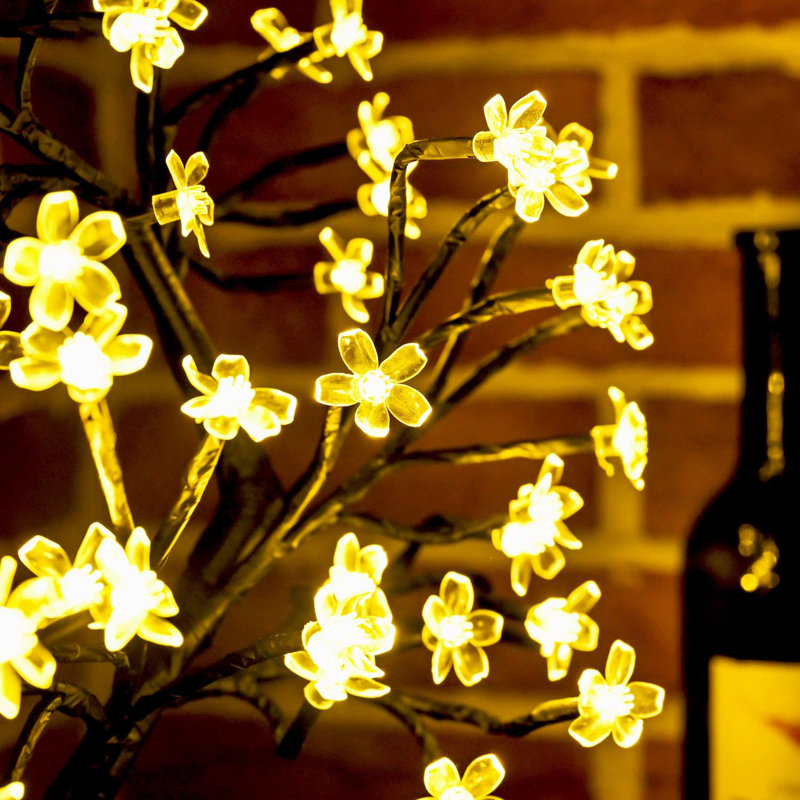 40LED Lighted Tabletop Artificial Flower Bonsai Tree Lamp