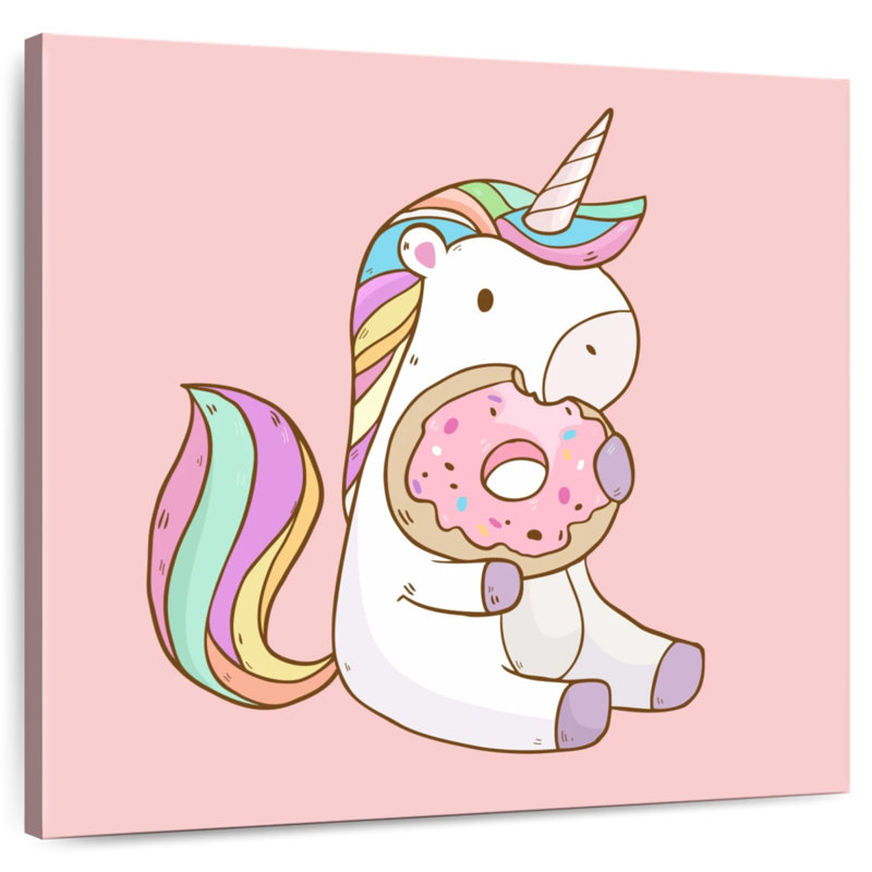 Ashelle Unicorn Eating A Donut, 36" H x 36" W