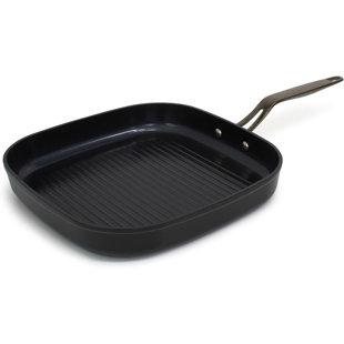 Blu. Plaque de cuisson antiadhésive pour plaque de cuisson de 11 po, non toxique, sans PFA / pfoa avec brosse de nettoyage en bambou, compatible avec l'induction