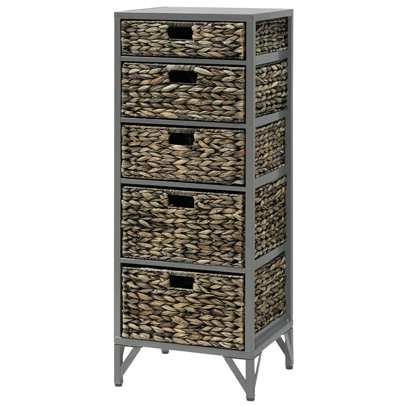 Knowle Metal 15'' W 5 - Drawer Dresser, Grey