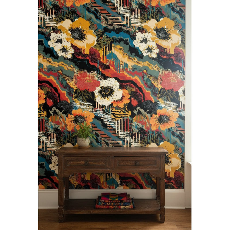 Papier peint abstrait floral