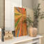 Décoration murale radiale en teck brun fait à la main 39 po x 1 po x 18 po