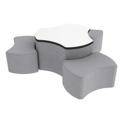 FDP Pro Series 4-Piece Ottoman and Dry-Erase Table Top Set, 18" Height