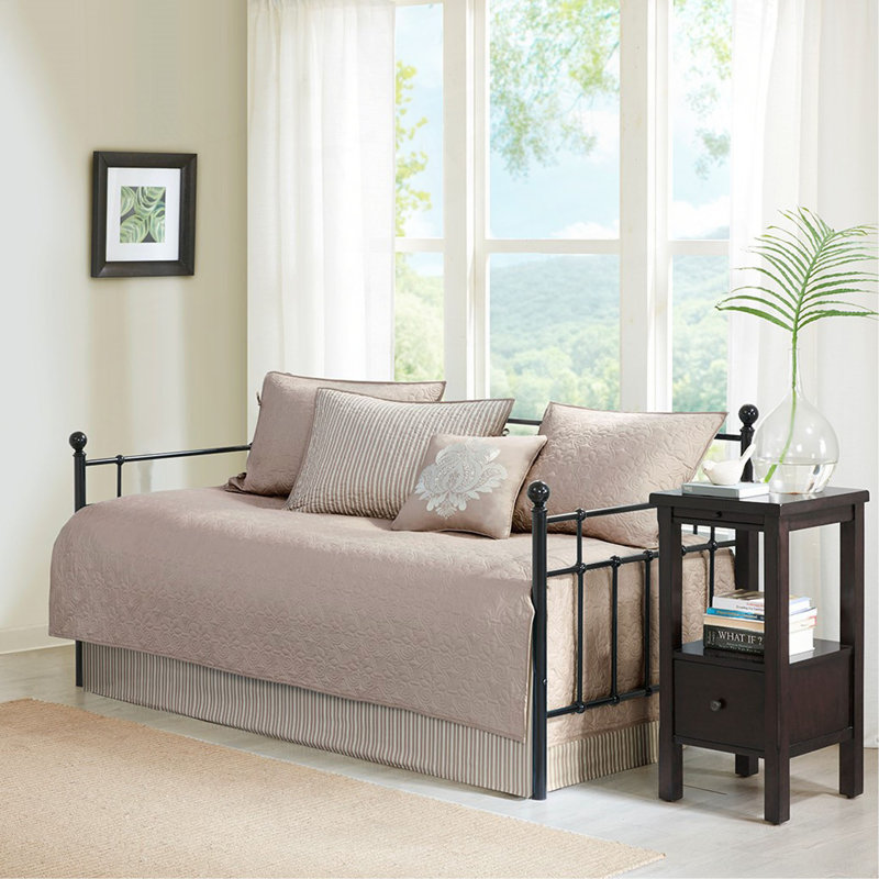 6 Piece Reversible Daybed Cover Set Daybed, Khaki