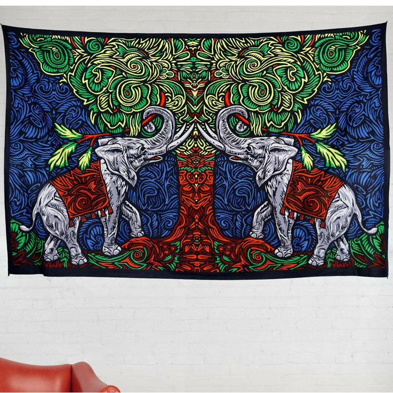 Tapisserie éléphant en coton 3d