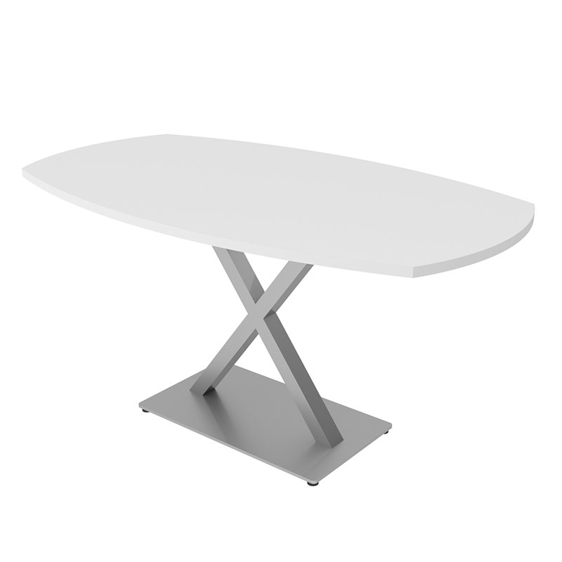 Table de conférence Pavert, Blanc classique, Argent, H 30 po x l 60 po x P 36 po