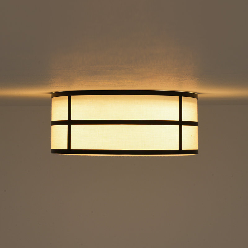 Plafonnier encastré 3 lumières en lin