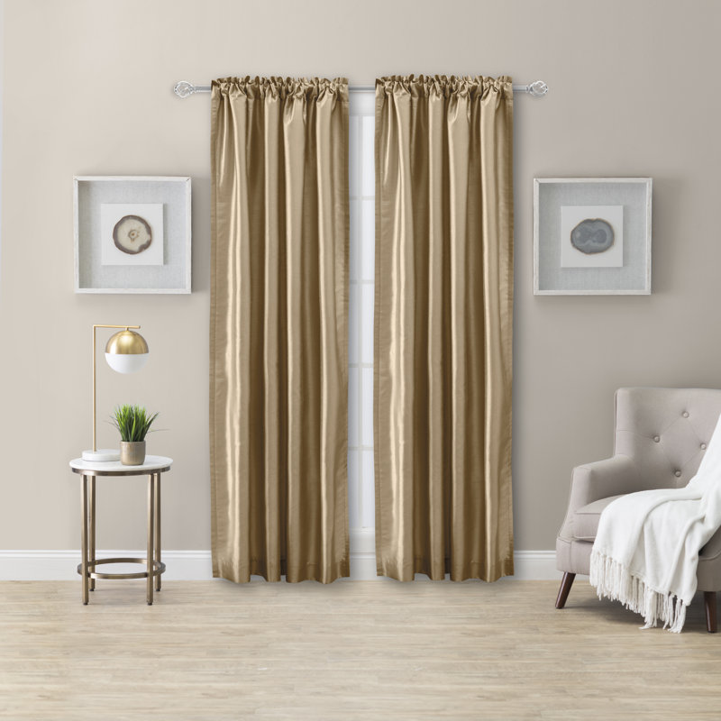 Crediton Room Darkening Curtains / Drapes Pair, Brown, 50" W x 84" L