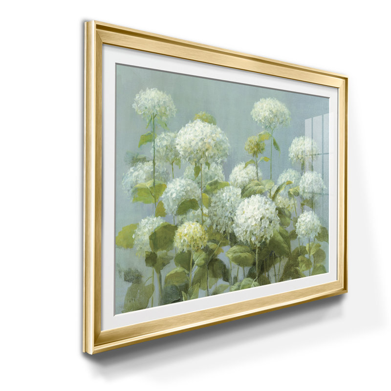 Hydrangea Garden - Cadre photo, reproduction d'art sur papier, H 18,5 po x l 24,5 po x P 1,5 po, Doré