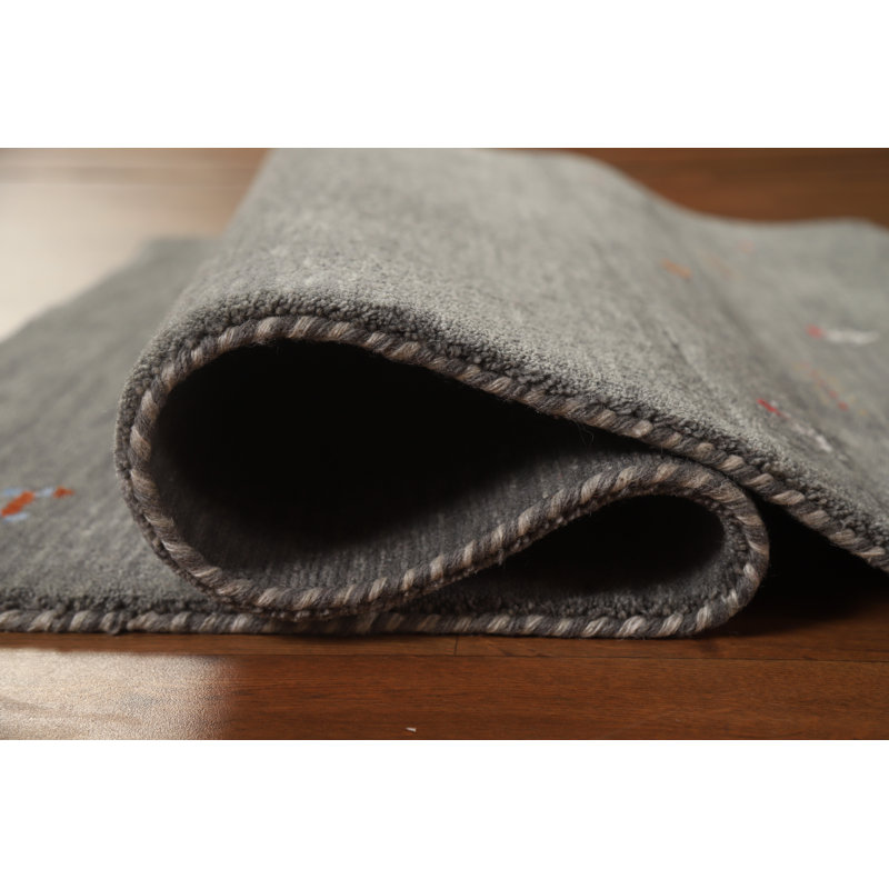 Handmade Gray Wool Gabbeh Oriental Rug 3x5