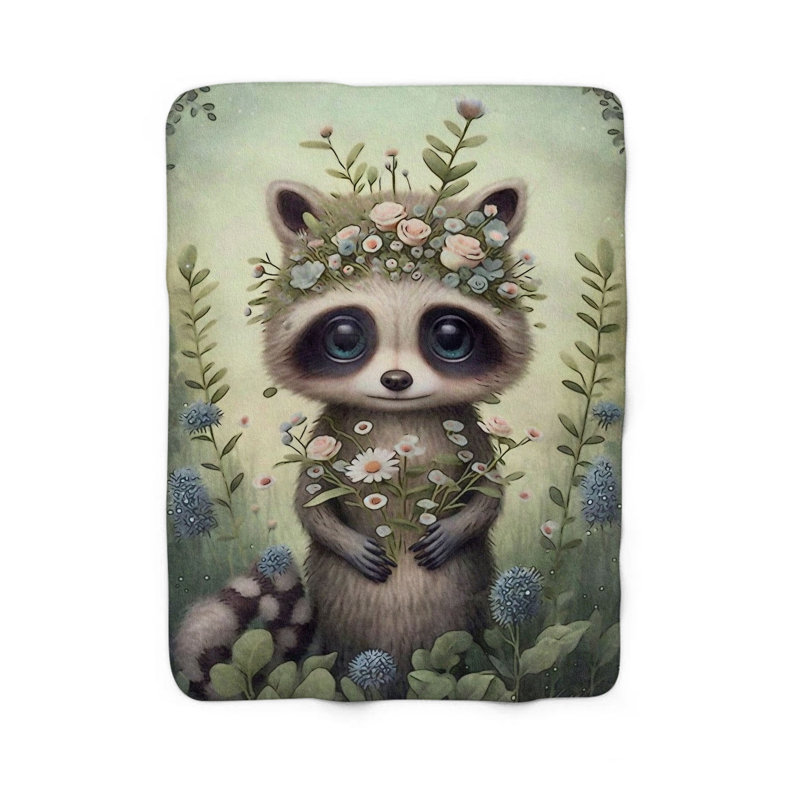  Couverture pour bébé raton laveur Soft Forest, L 80 po x l 60 po