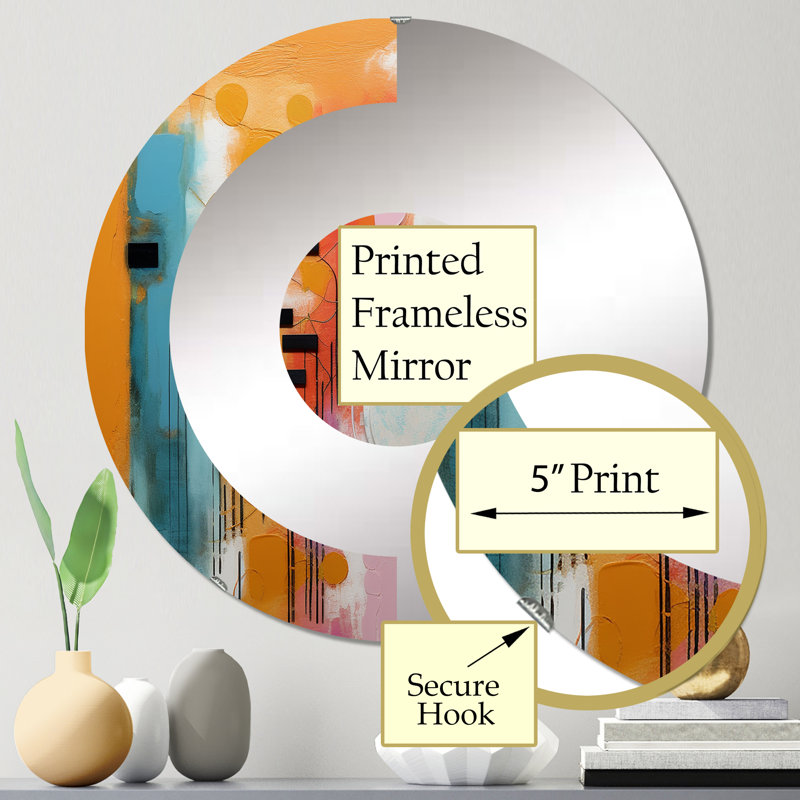 Davilman - Miroir mural demi-cercle, 23,6 po x 23,6 po