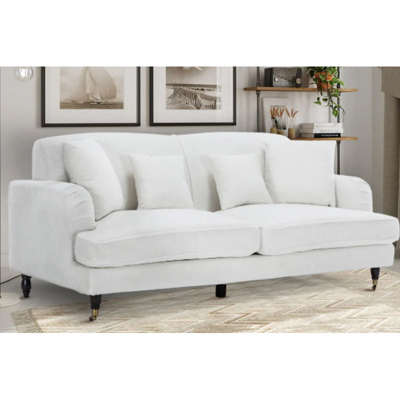Letman Teddy Fabric Sofa, White, 3