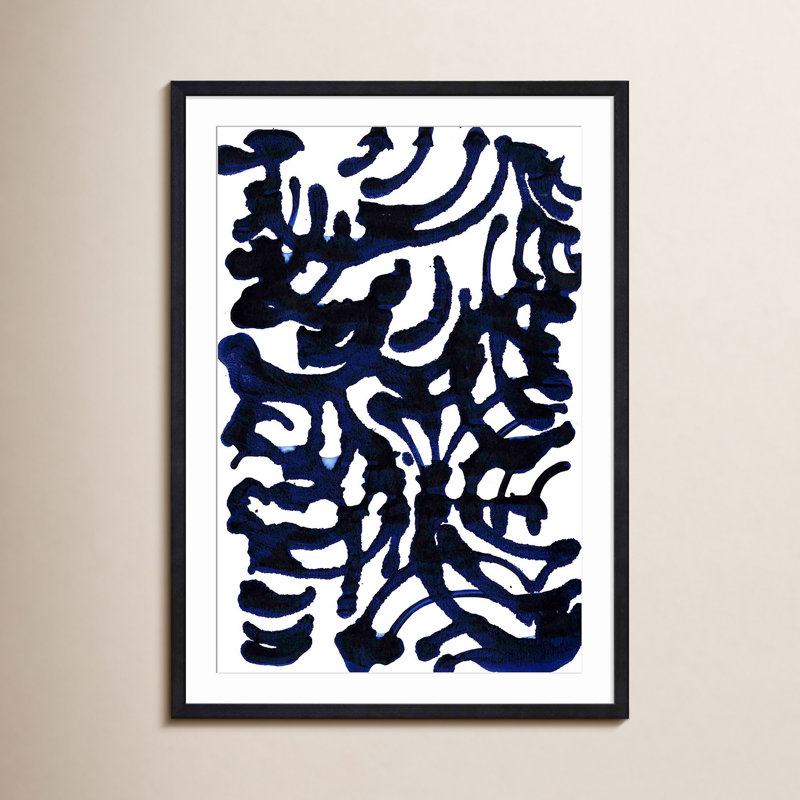 Indigo Swirls I by Jodi Fuchs, Black, 8"H x 12"W