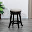 Tabouret 30 ", finition espresso, siège en tissu beige-2072610272-2072610273