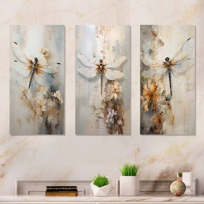Garnett - Dragonfly Canvas Prints Set Of 3