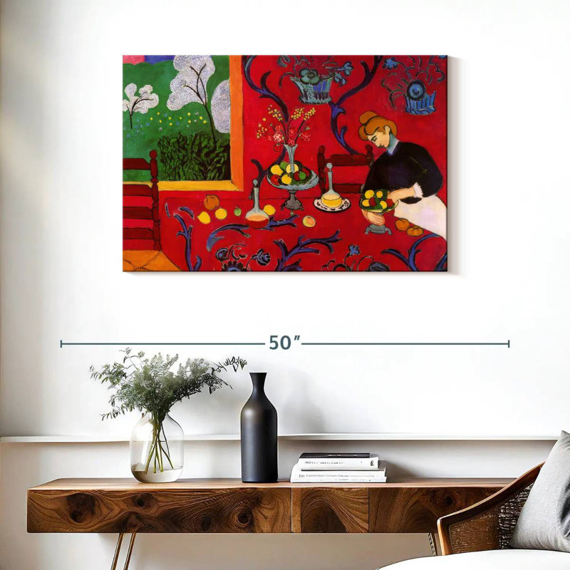 Harmonie Leisha en rouge, H 24 po x l 36 po