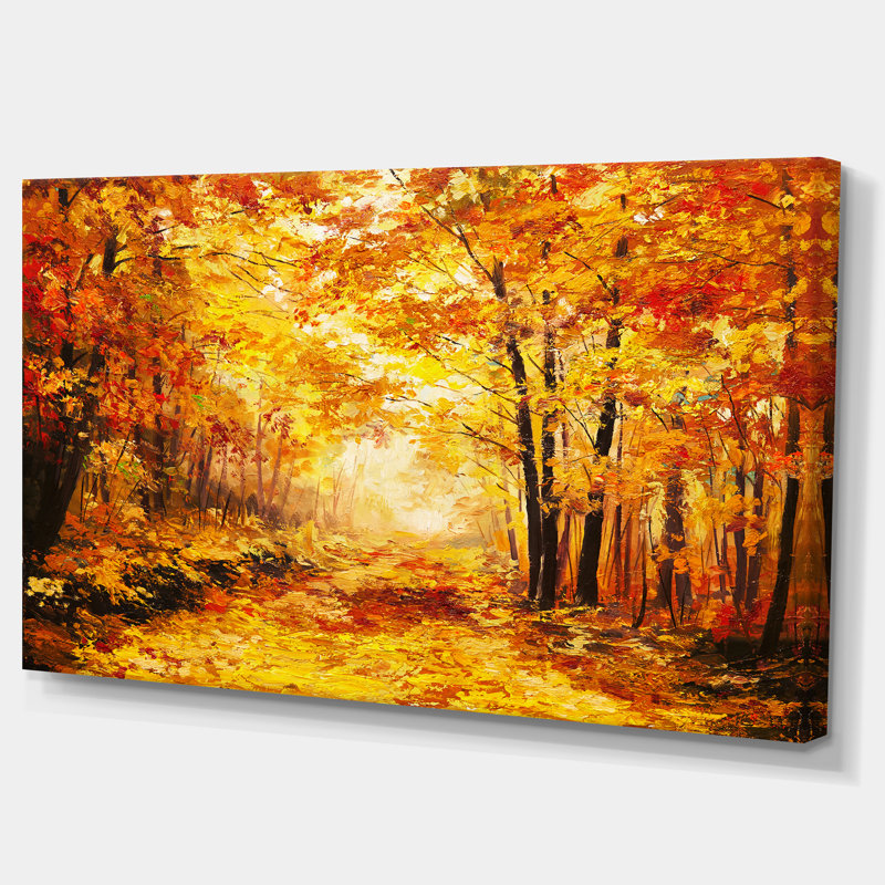 Forêt d'automne - reproduction sur toile tendue, H 12 po x l 20 po