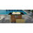 60000 2 In 1 Deck Fire Pit Table, 43" Rectangular Open Weave , Glass Wind Guard For Patio Garden Backyard - Orange & Mustard Yellow Propane Gas, Outdoor-438650860