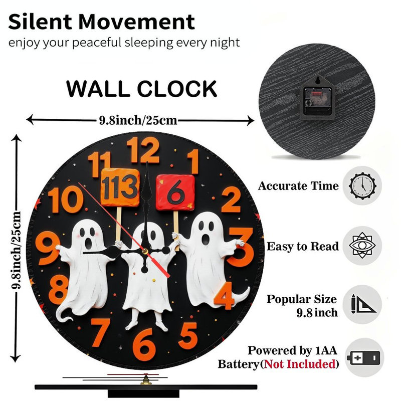 Ghosts Holding Clock Numbers