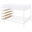 Lit superposé simple au-dessus d'un lit double en métal avec tablettes à 5 niveaux-118019219