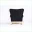 Chaise berçante de salon / chambre à coucher en velours de style Mid-Century avec pieds en bois | Rempli de mousse