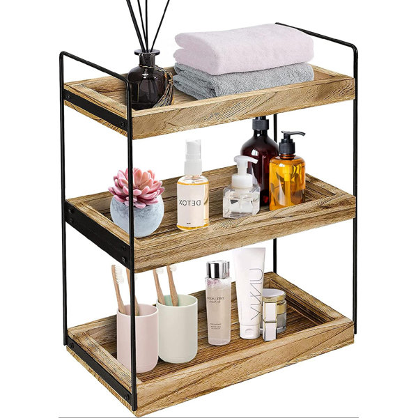 Machicote 3 Tier Acrylic Shelf Organizers Bathroom Counter Organizer Shelves for Makeup Accessories 3 Layers Rebrilliant