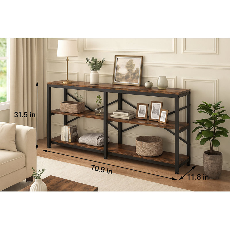 Bibliothèque étroite, Rustic Brown/Black