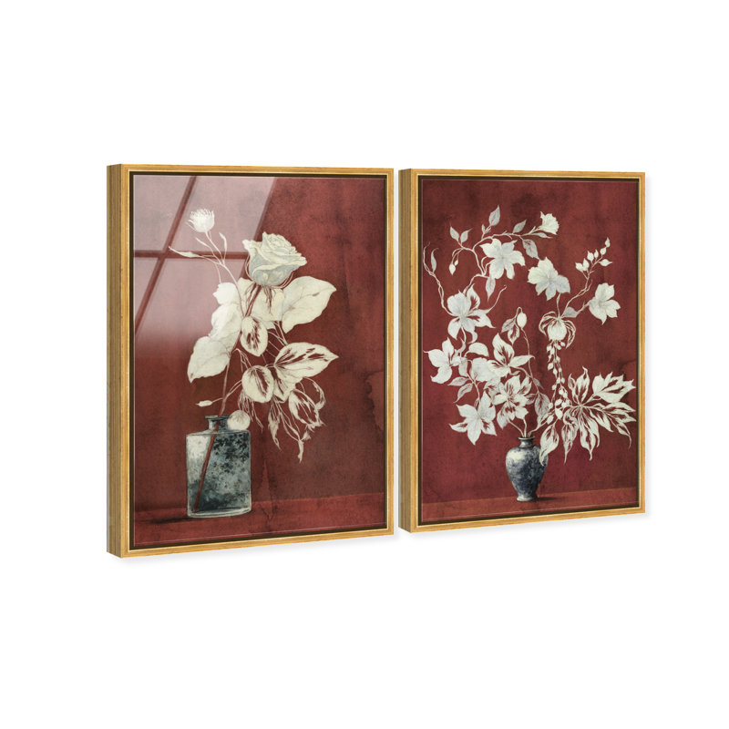 Romance Vases Set High-Gloss Acrylic Glass Wall Art Floral & Botanical Print by Oliver Gal, Ready to Hang, 10 x 15