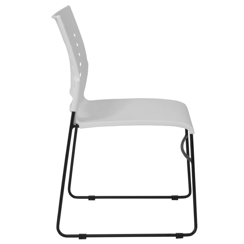 Heidi 881 lb. Capacity Sled Base Stack Chair with Air-Vent Back, White