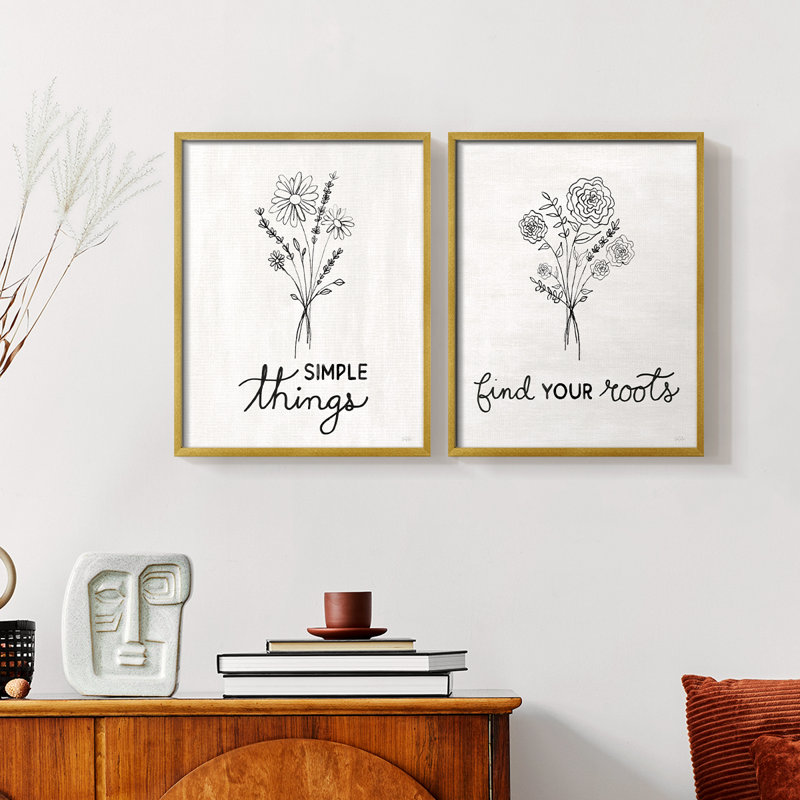 Croquis simple - Impression encadrée de qualité supérieure - Prêt à être accroché - aucun clou requis - aucun clou requis