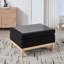 Repose-pieds carré avec rangement, couvercle réversible / base en bois - Boucle noire-130677305-130677302