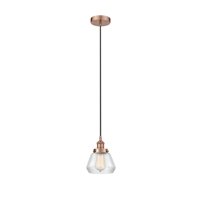 Cahn 1 - Light Single Drop Pendant Pendant, Clear, Antique Copper