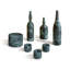 Ensemble de décoration en marbre diamant vert - Collection de 7 pièces en pierre naturelle de luxe avec vases sculpturaux, porte-bougies et porte-diffuseur pour le salon, la chambre à coucher et la salle de bain