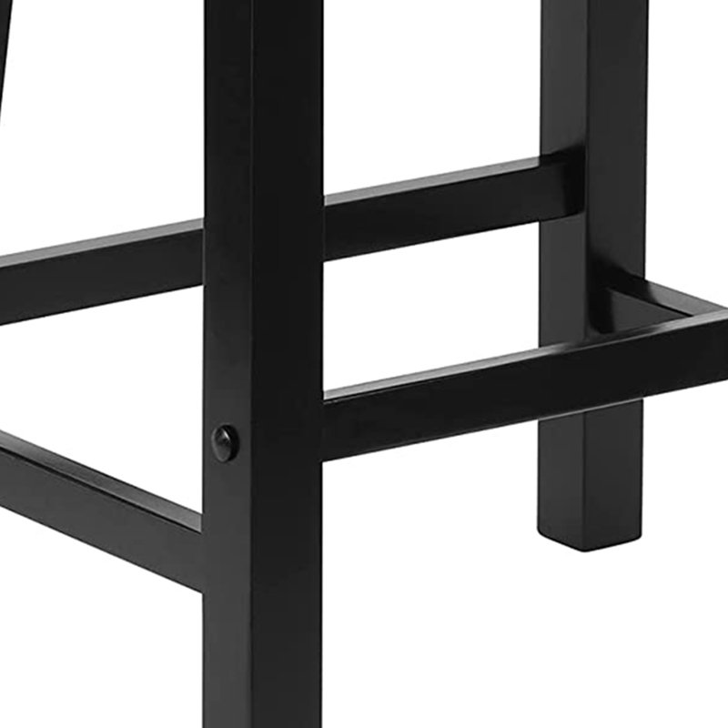 Solid Wood Accent Stool, Black
