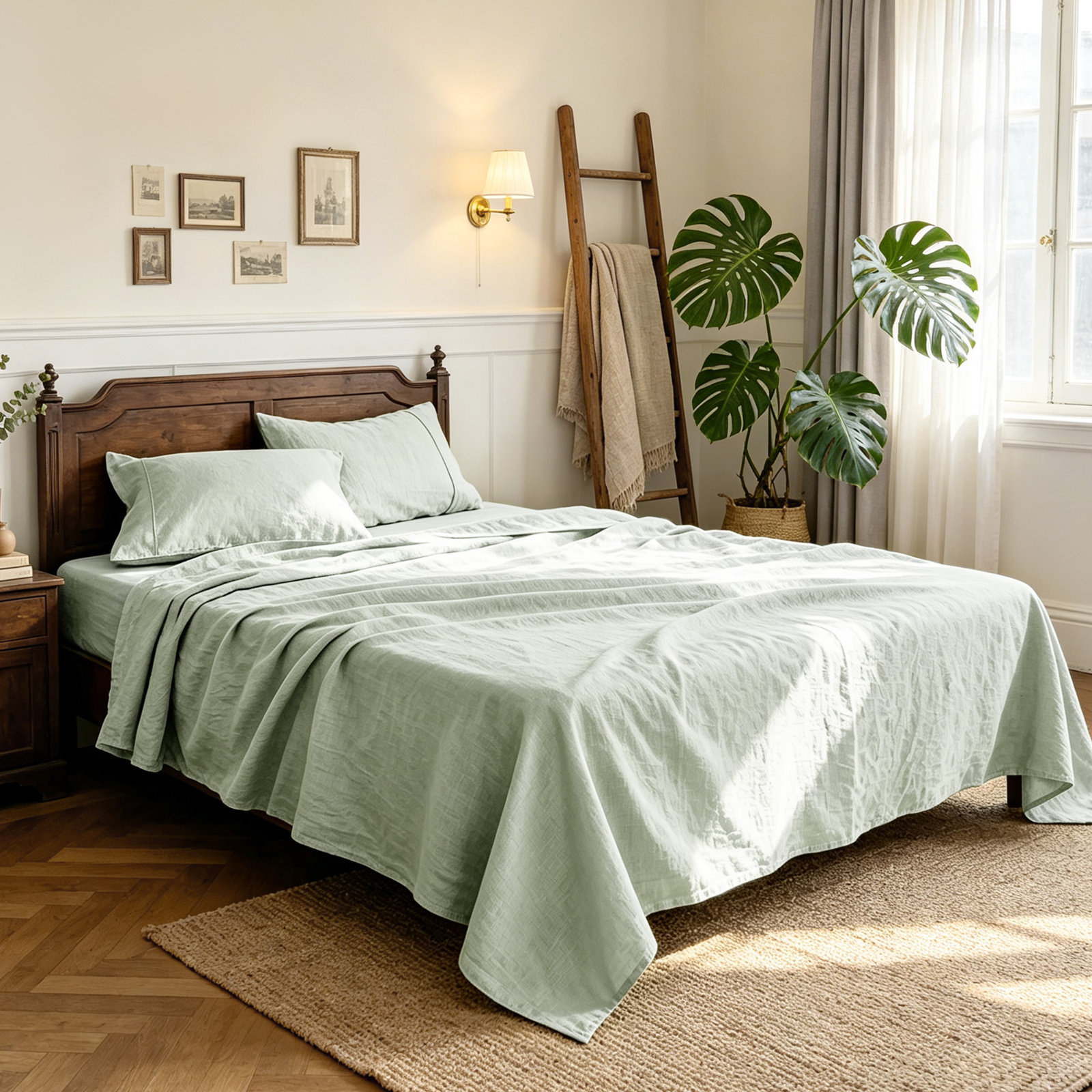 Linen Sheet Set, Desert Sage, King