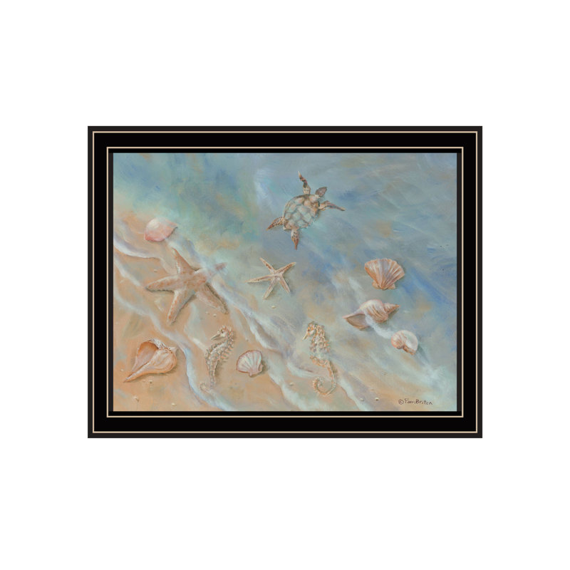 Seashore Star, impression murale encadrée noire